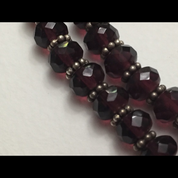 Red Crystals with 925 sterling silver Cross Amethyst Pendant - Picture 6 of 7